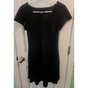 Vintage S.L. Fashions Womens Black Dress Size 4P 4 Petite V Neck